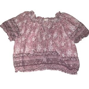 Lucky Brand Pink Floral Blouse